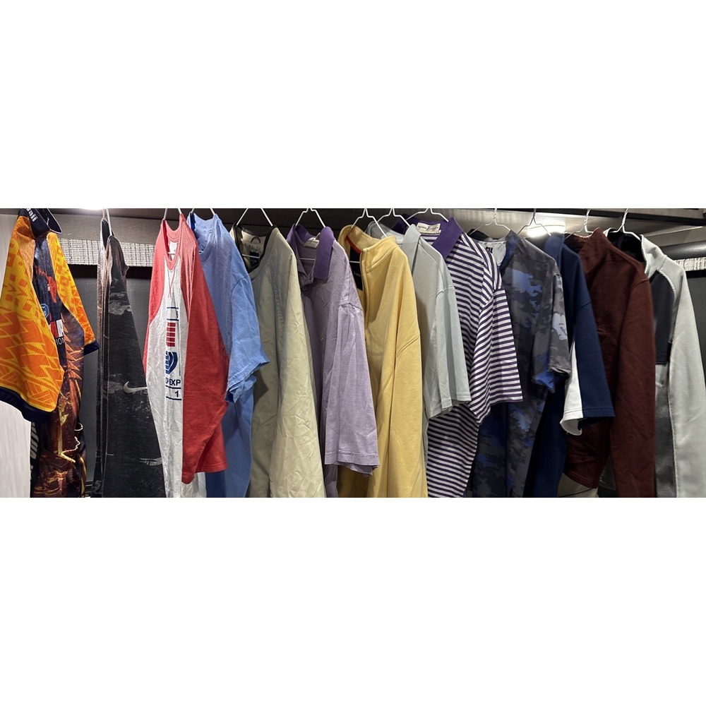 Lot Of 13 Mens Pull Over, T-shirts-golf, North Face, Nike, & More -2x wholesale